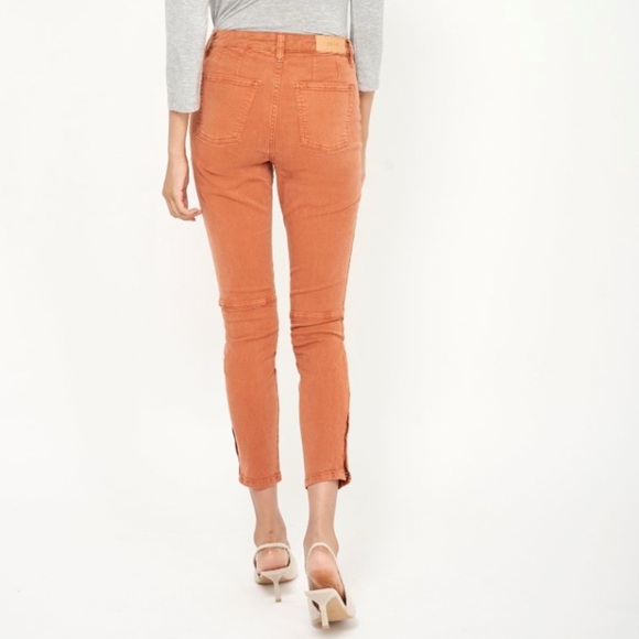 Joie High-Rise Button-Fly Pants in Rust Orange Brown, Size 29 - Picture 3 of 10